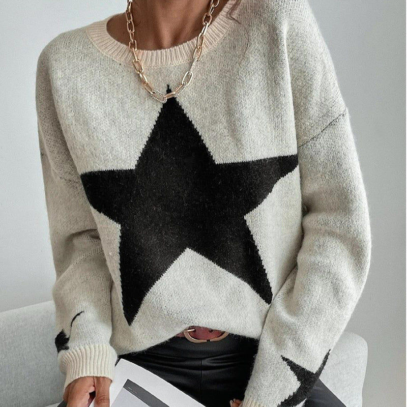 Sweater Women's Pullover Round Neck XINGX Thread Temperament Personality Sweater Sweater Women