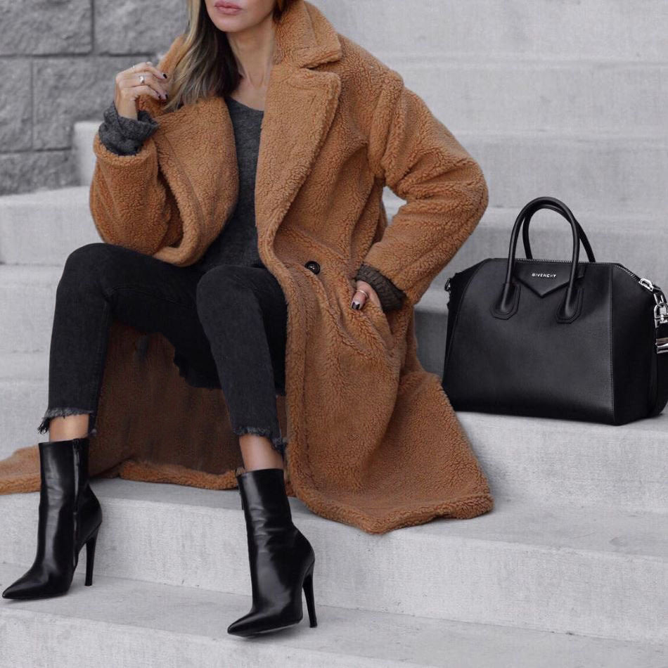 Oversized Vegan Shearling Coat