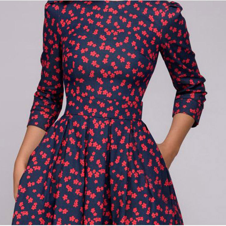 Mini Poppies A-Line Midi Dress