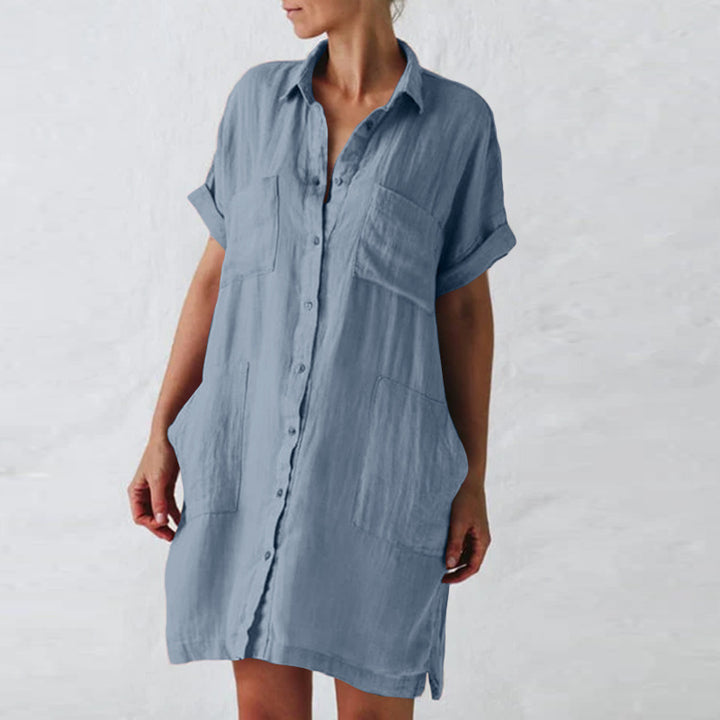 Comfy Shirt Dress with Pockets