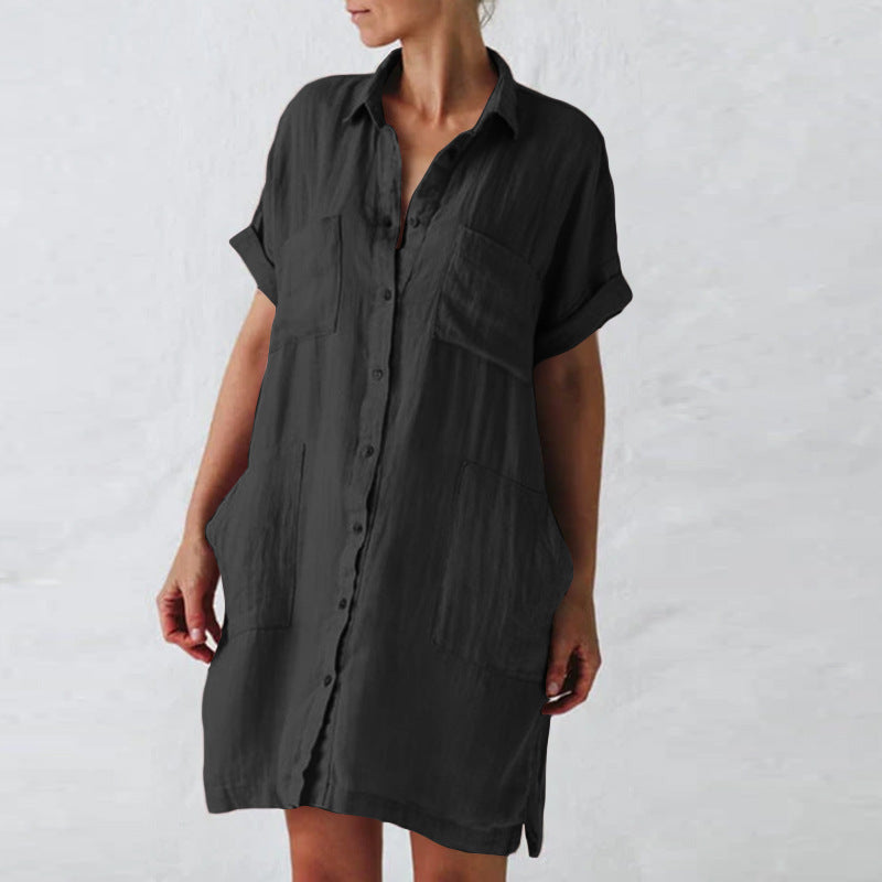 Comfy Shirt Dress with Pockets