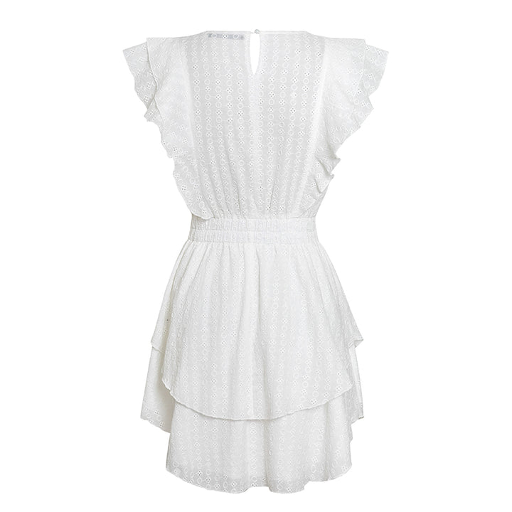 White Tiered Ruffled Mini Dress