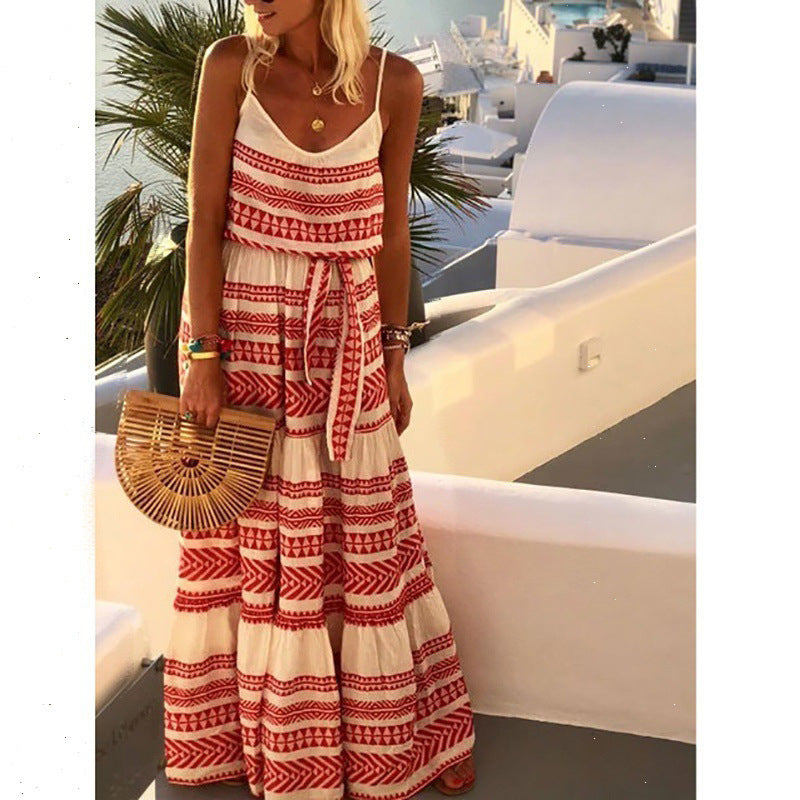 Stripe Print Cami Maxi Dress