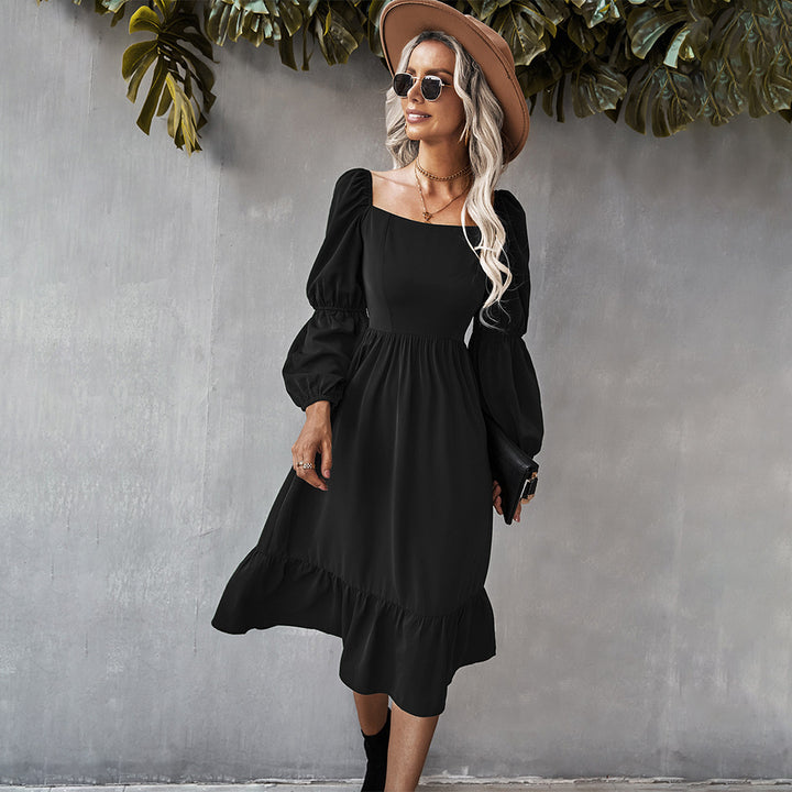 Fall Bohemian Long Sleeve Midi Dress