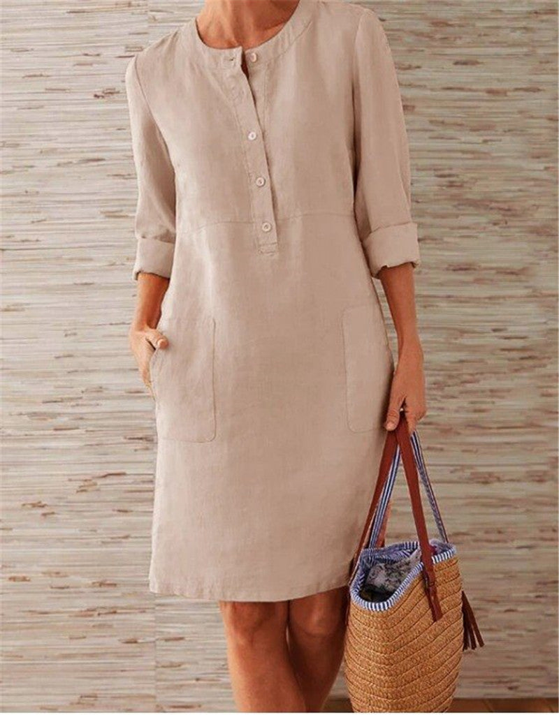 Solid Color Tunic Dress