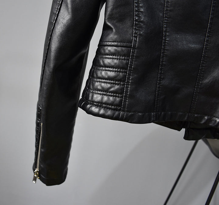 Quilted Vegan Leather Biker Jacket