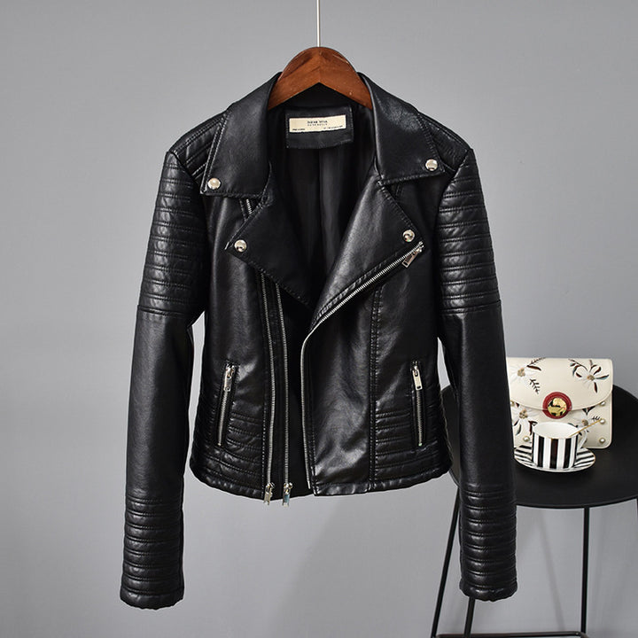 Quilted Vegan Leather Biker Jacket