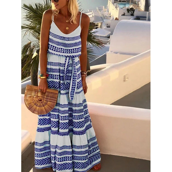 Stripe Print Cami Maxi Dress