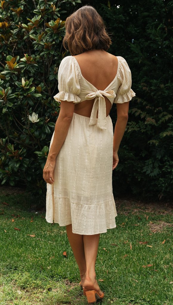 Tie Back Peasant Dress