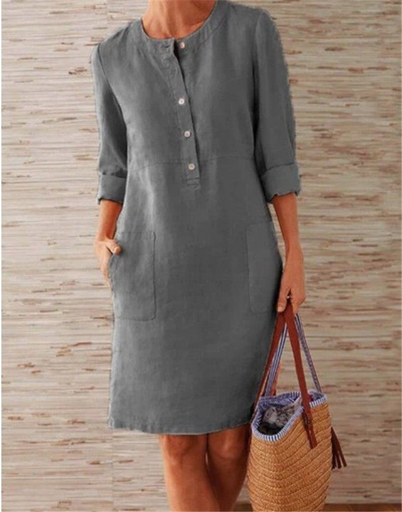 Solid Color Tunic Dress