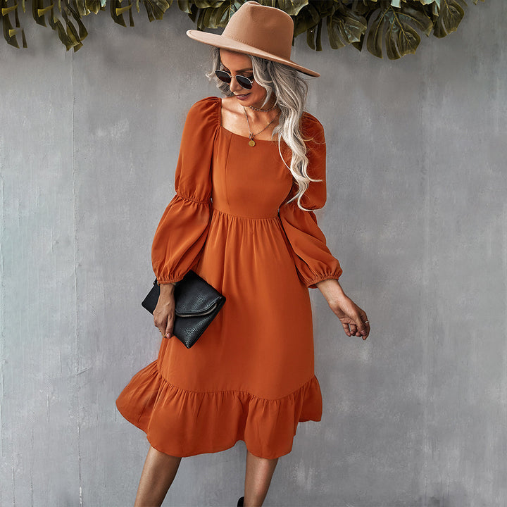 Fall Bohemian Long Sleeve Midi Dress