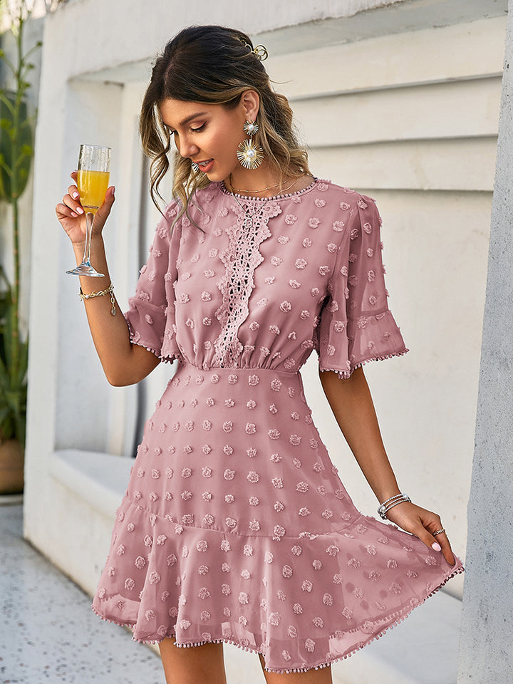 Delegate Stitch Lace Dress with Fringe