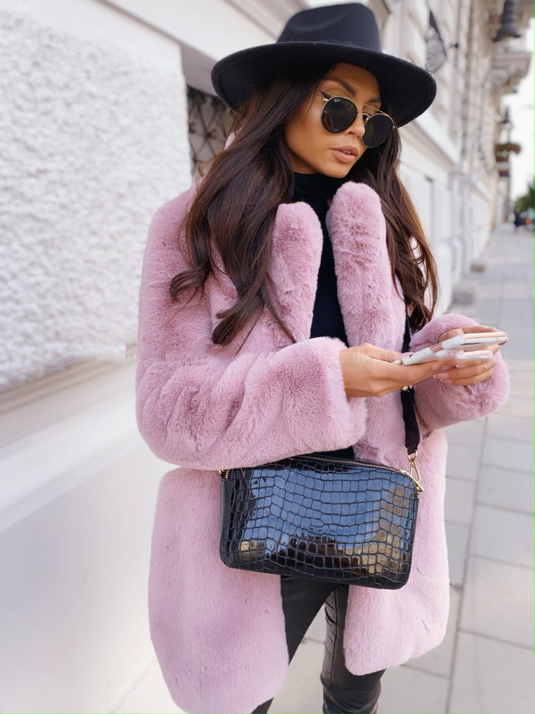 Vegan Fur Slim Coat