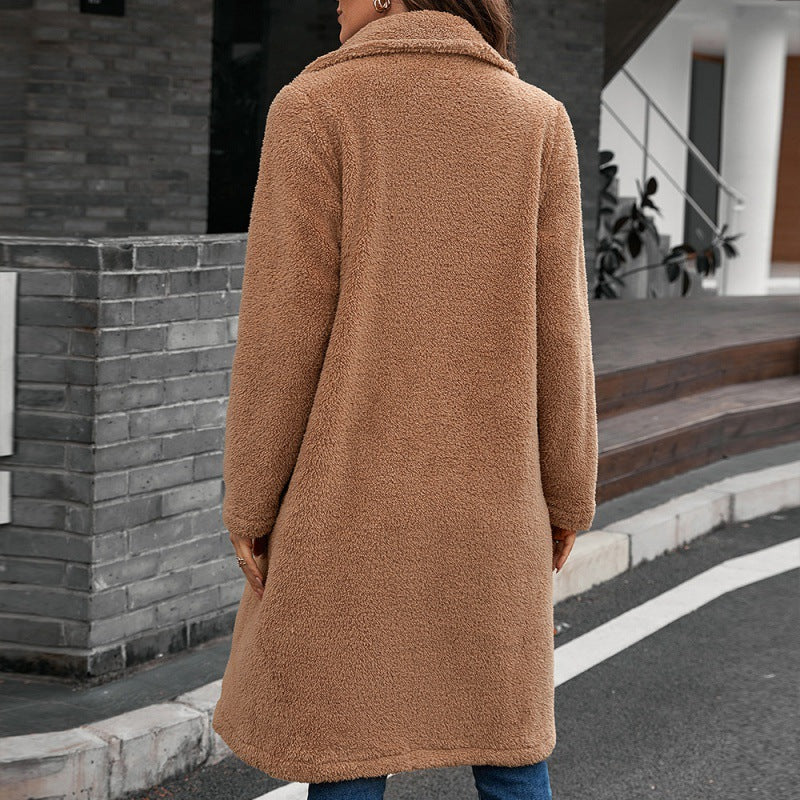 Vegan Shearling Single-Breasted Coat