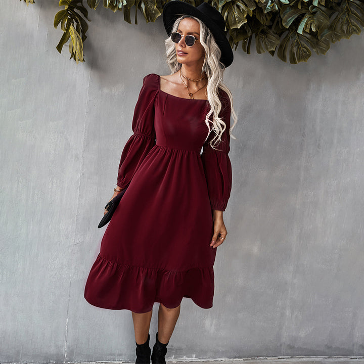 Fall Bohemian Long Sleeve Midi Dress