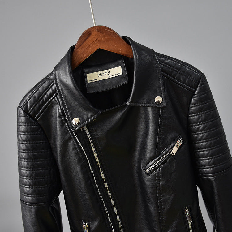 Quilted Vegan Leather Biker Jacket