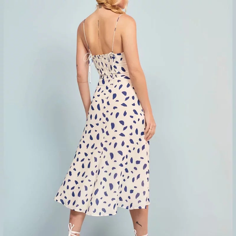 Sexy Spotted Cami Midi Dress