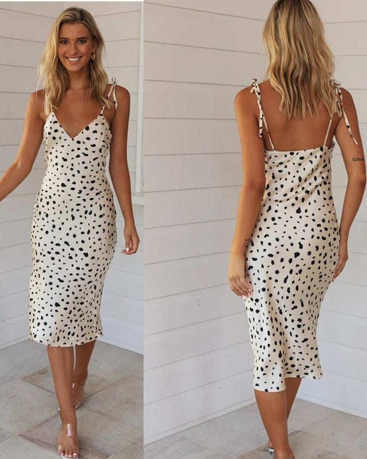 Leopard Print Cami Midi Dress