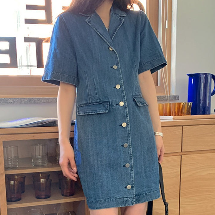 Retro Denim Blazer Dress