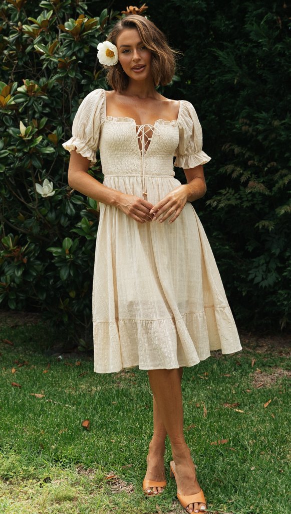 Tie Back Peasant Dress